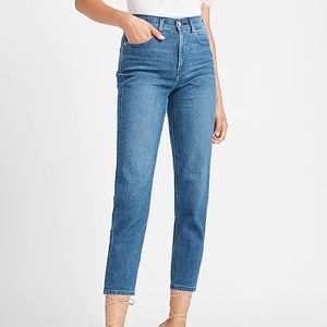 Express High Waisted Dark Wash Mom Jeans